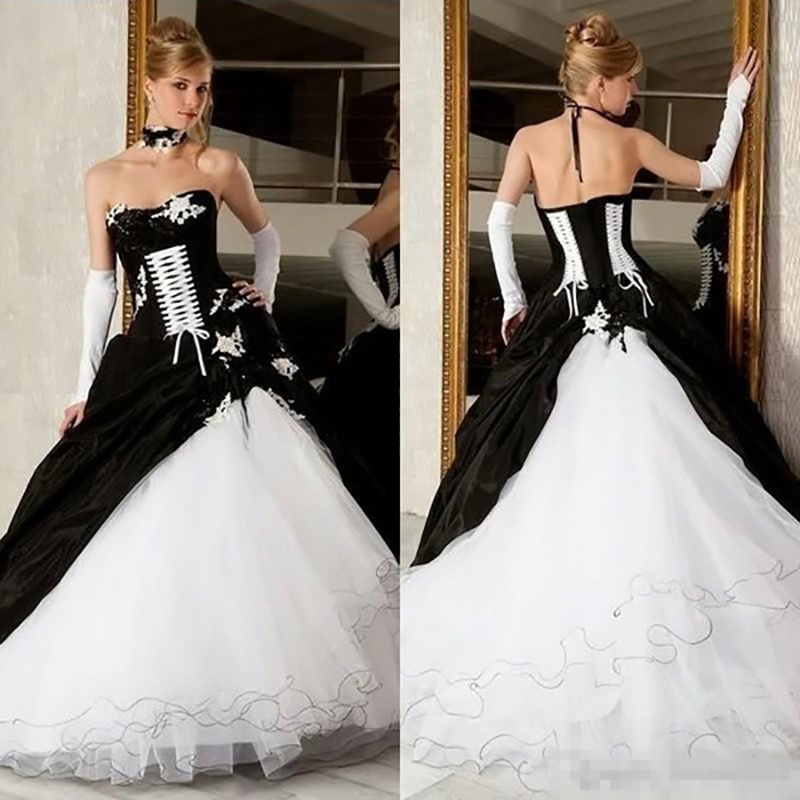 Bridal Sash Ribbon - 사용자 정의 빈티지 흑백 웨딩 드레스