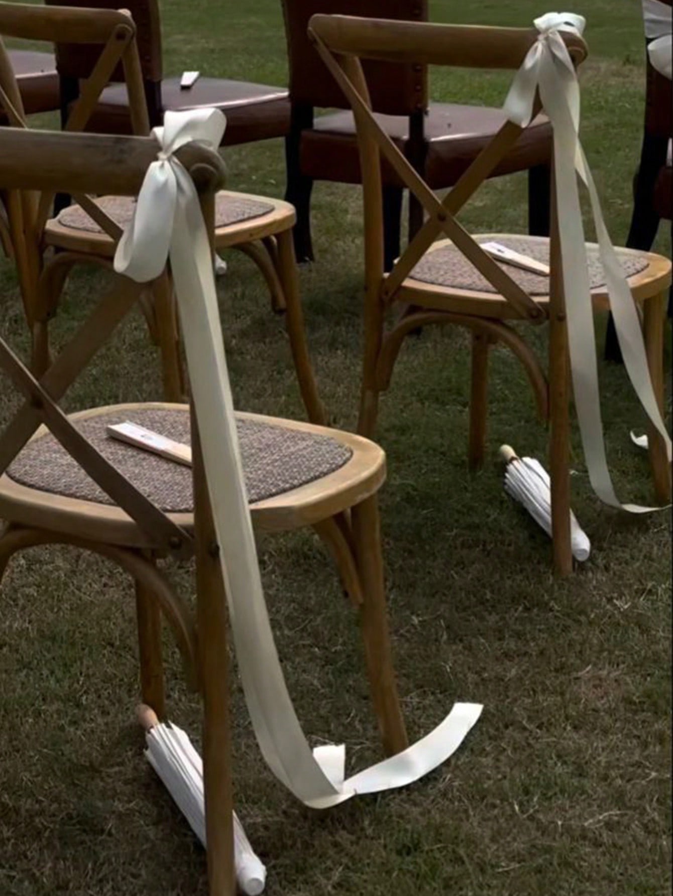 Bridal Sash Ribbon - 새틴 웨딩 의자 장식용 롱테일 리본