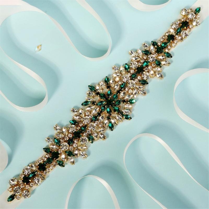Bridal Sash Ribbon - 652F 결혼식을위한 고급스러운 크리스탈 새시 벨트
