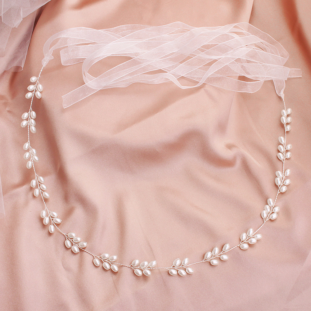 Bridal Sash Ribbon - 진주 웨딩 드레스 벨트 리본 신부