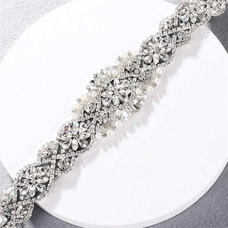Bridal Sash Ribbon - 모조 다이아몬드 신부 벨트, 럭셔리 크리스탈