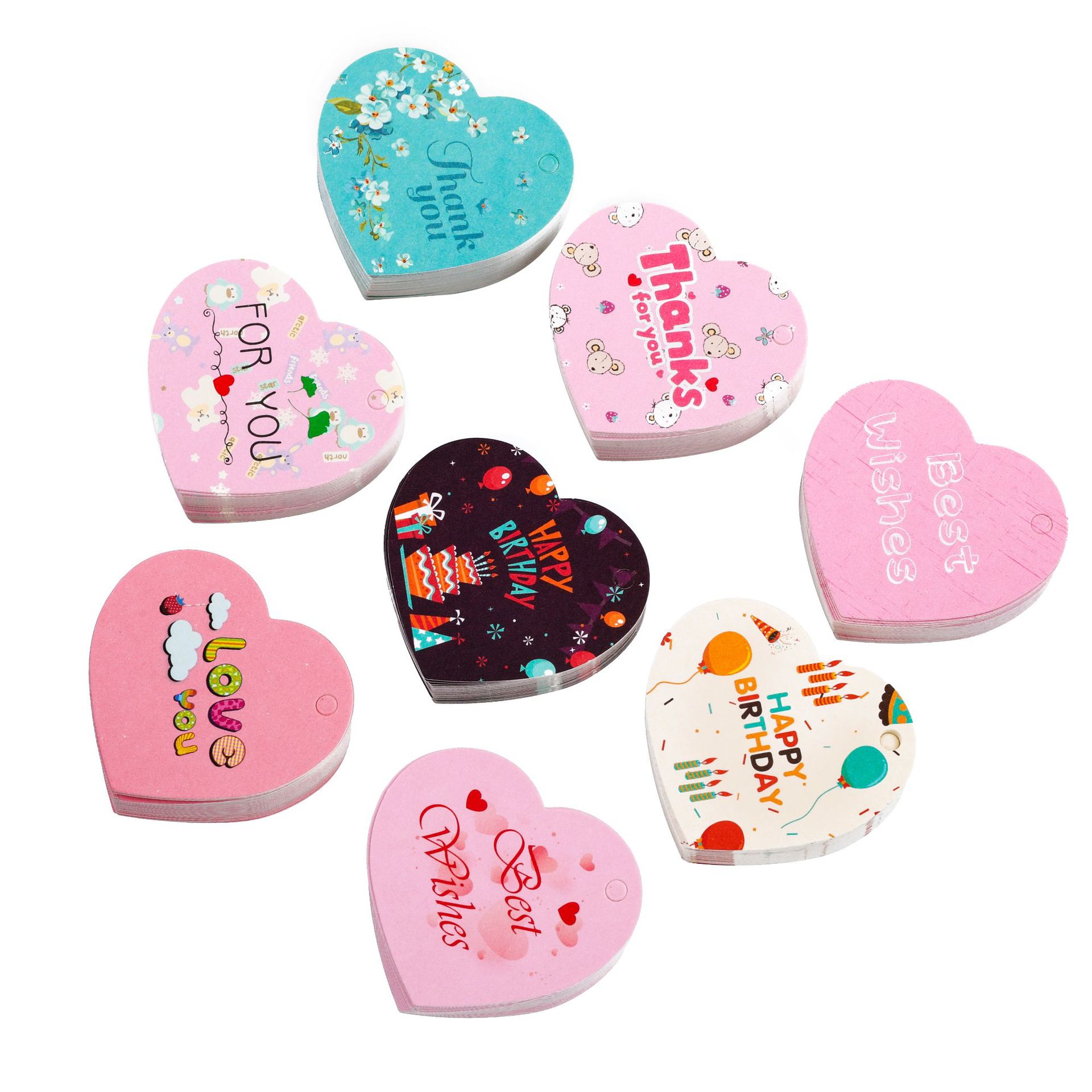 Wedding Decoration Supply - 100개 감사 선물 태그 카드 하트