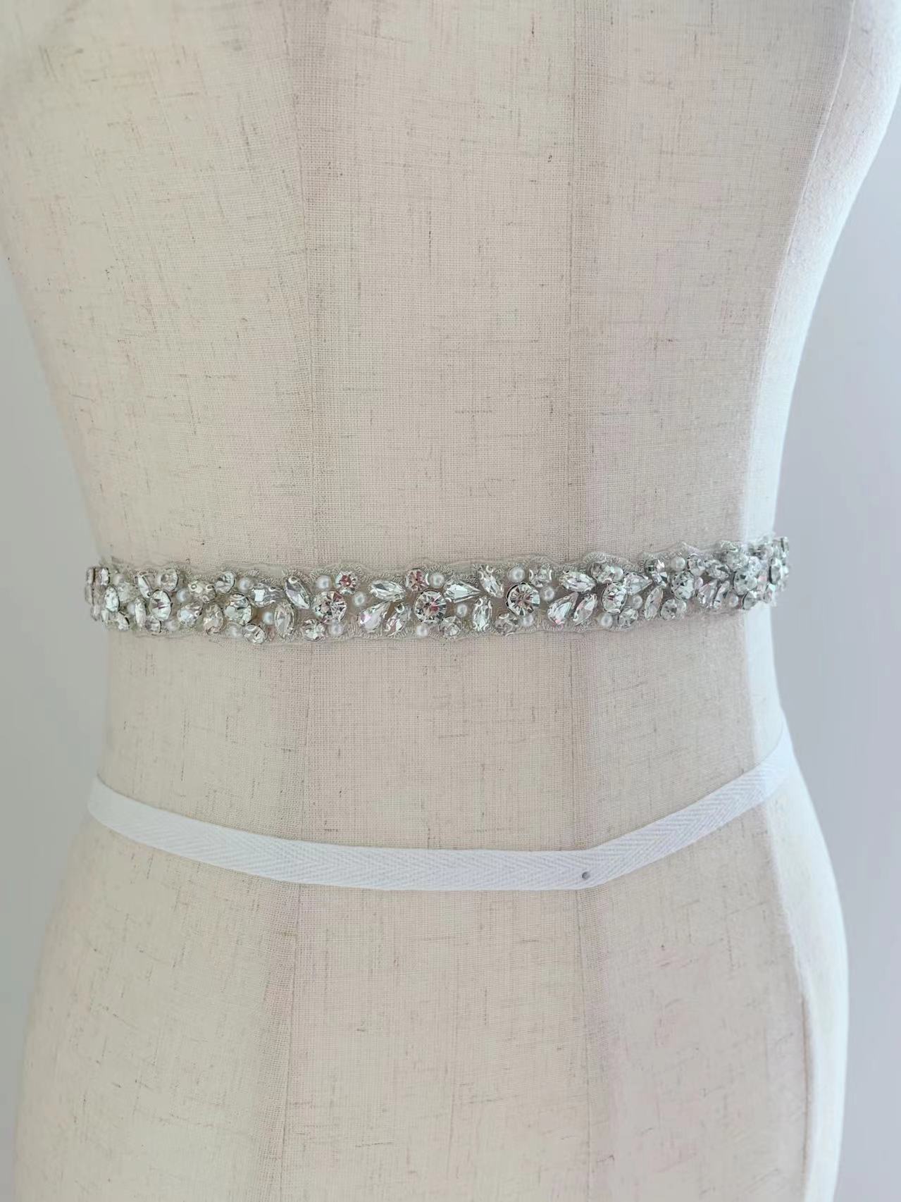 1야드/5야드 실버 크리스탈 진주 라인스톤 리본 트림  - Bridal Sash Ribbon 리뷰 및 가격