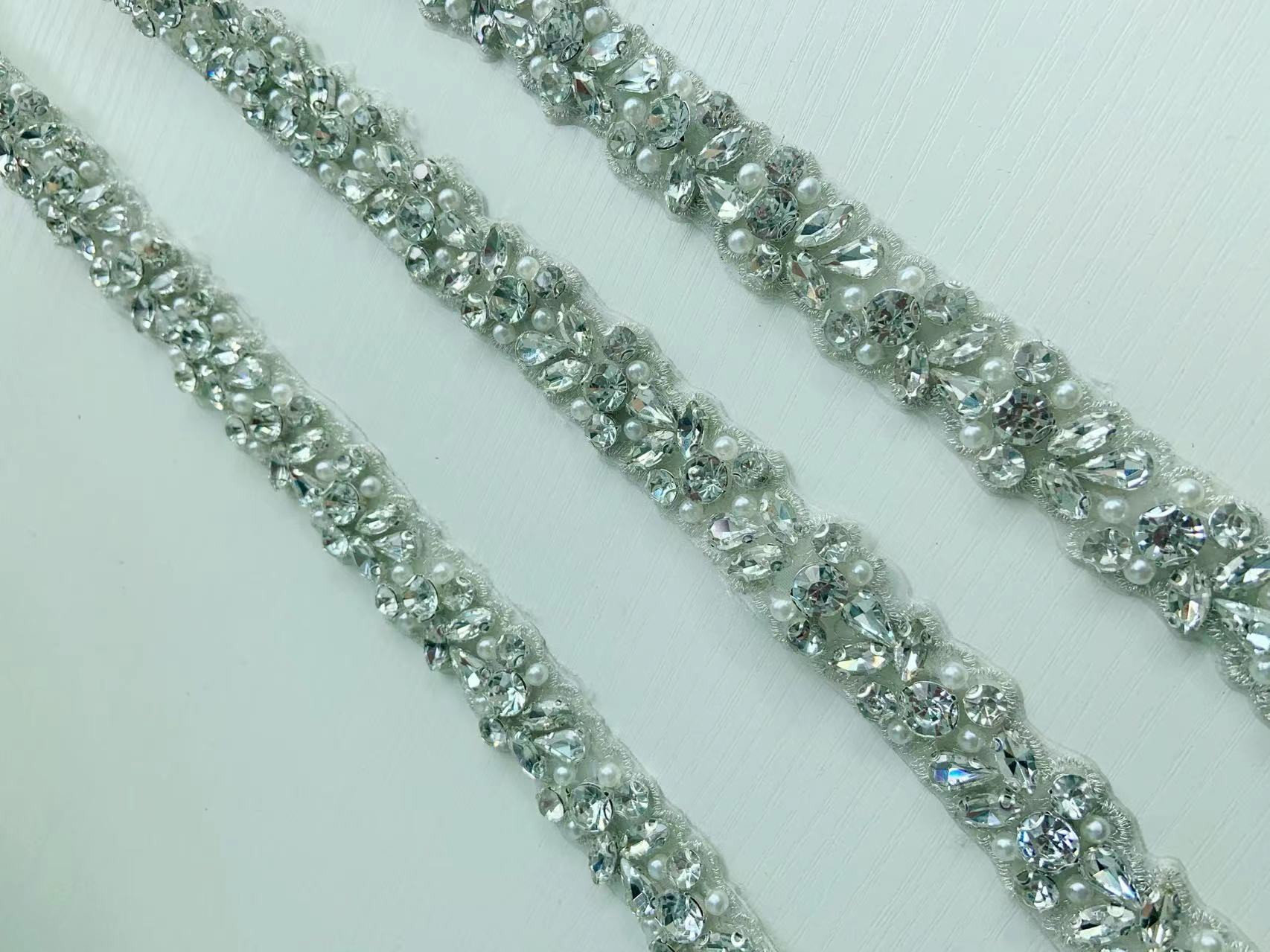 1야드/5야드 실버 크리스탈 진주 라인스톤 리본 트림  - Bridal Sash Ribbon 리뷰 및 가격