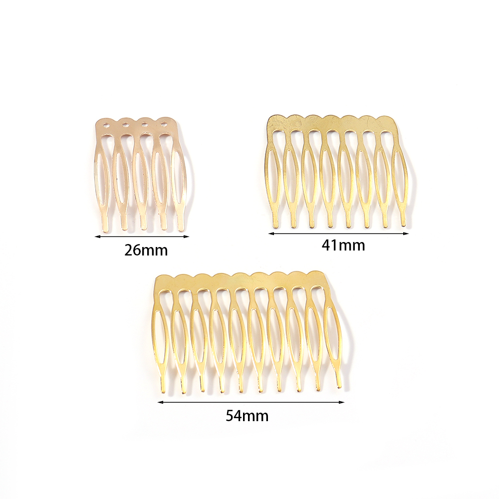10pcs 5 8 10 치아 금속 헤어 빗 클립 용 황 - Wedding Decoration Supply 리뷰 및 가격