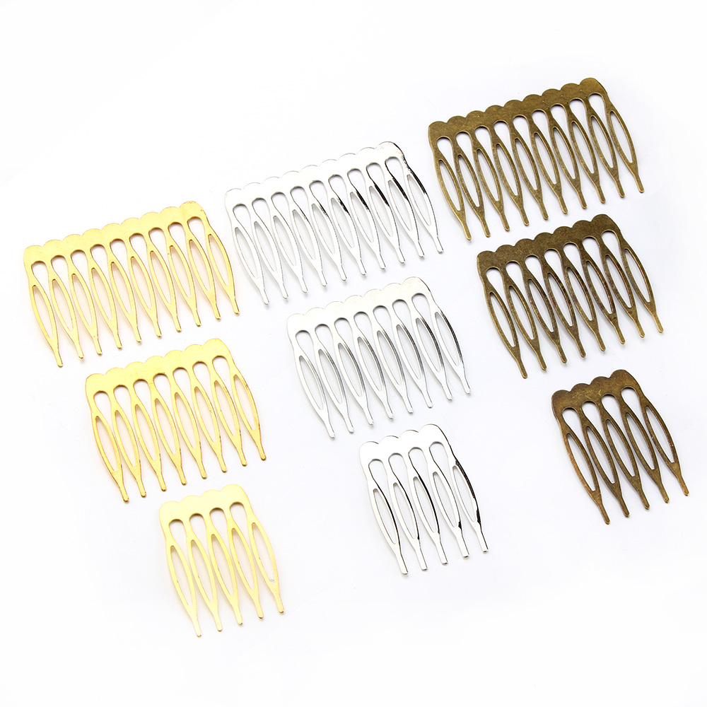 10pcs 5 8 10 치아 금속 헤어 빗 클립 용 황 - Wedding Decoration Supply 리뷰 및 가격