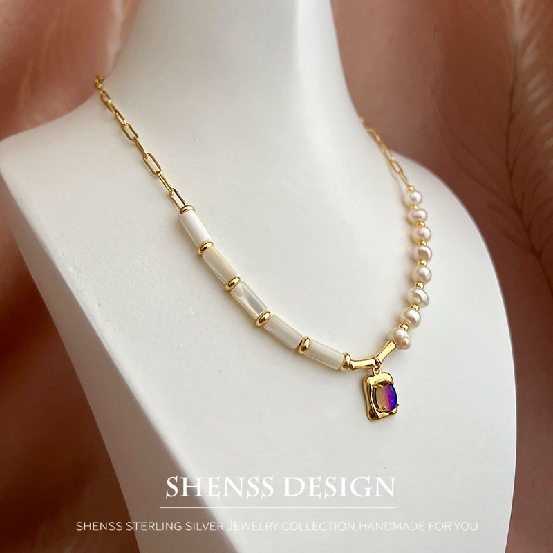 천연 진주 쉘 목걸이, 14k 골드 패키지 펜던트 액세 - Wedding Package Gold 리뷰 및 가격