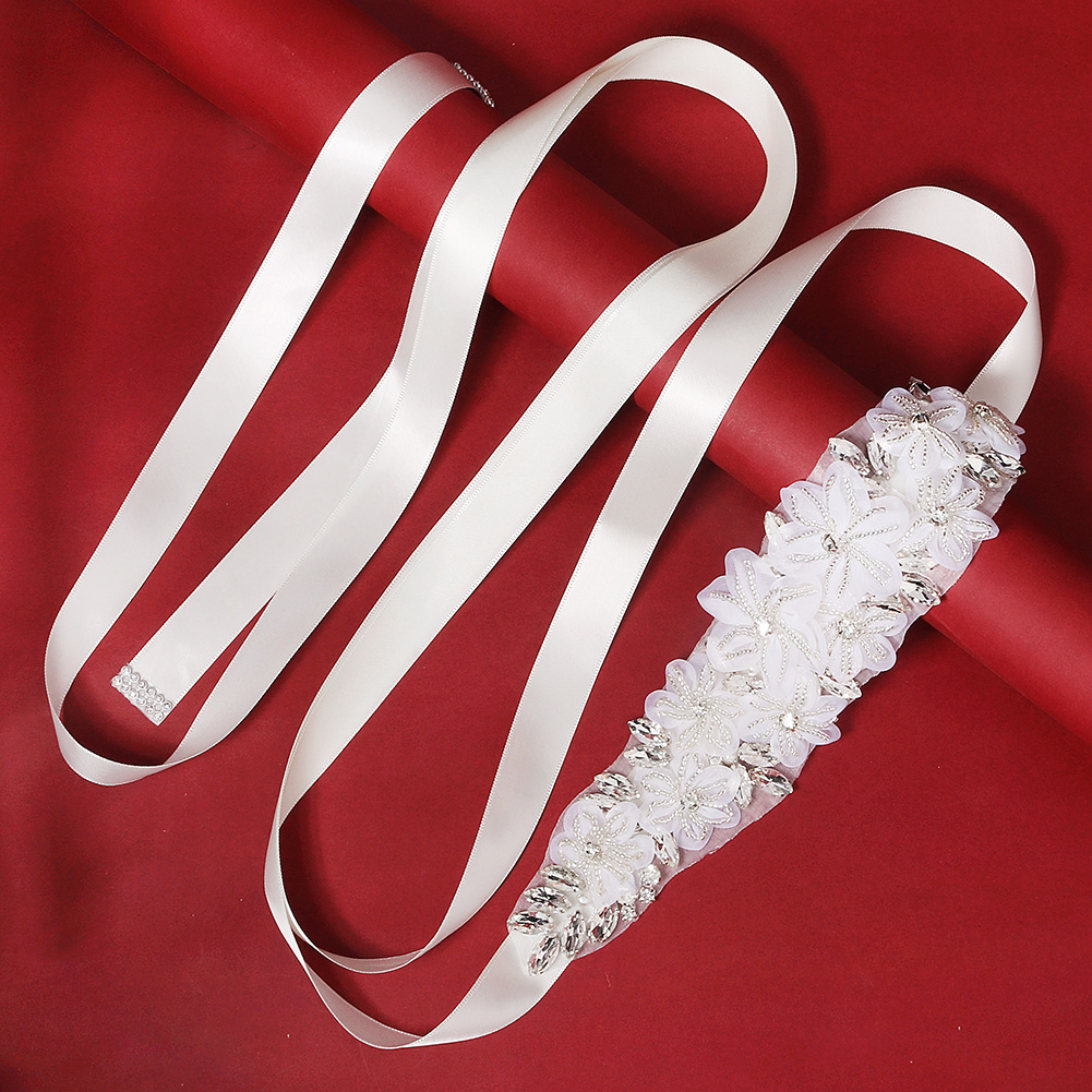 로맨틱 3D 꽃무늬 신부 벨트 라인스톤 웨딩 드레스 새 - Bridal Sash Ribbon 리뷰 및 가격