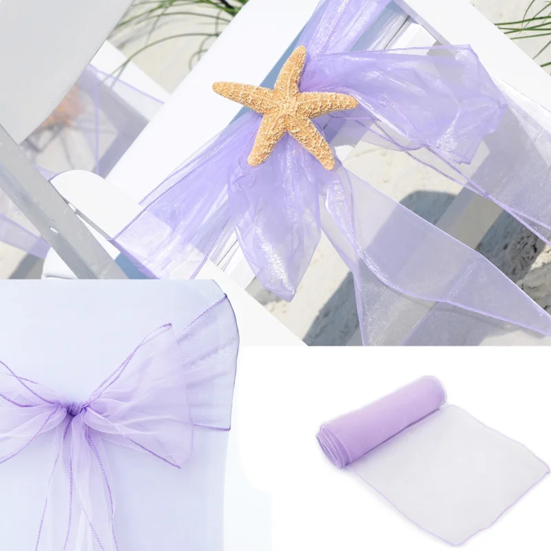 웨딩 의자 장식용 오간자 의자 리본, 매듭 밴드, 의자 - Chair Sash Organza 리뷰 및 가격