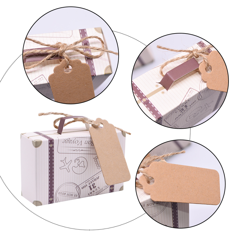 DIY 사탕 상자 종이 결혼식은 핸들 로프 태그와 여행 - Supplier Wedding 리뷰 및 가격