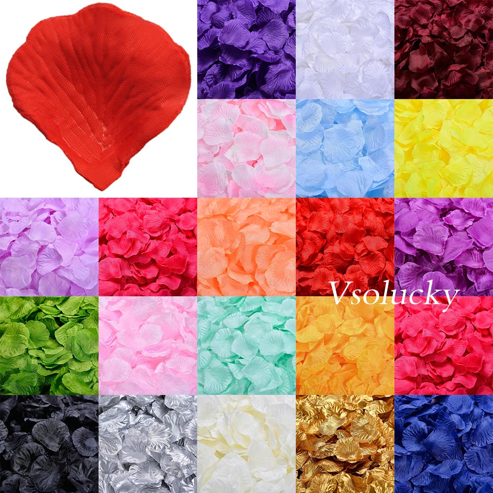 100pcs 실크 장미 꽃잎 테이블 색종이 인공 꽃 베 - Supply Wedding Venue 리뷰 및 가격
