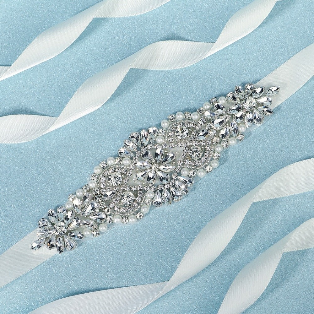 패션 리본 신부 벨트 실버 롱 웨딩 벨트 라인스톤 한국 - Bridal Sash Ribbon 리뷰 및 가격